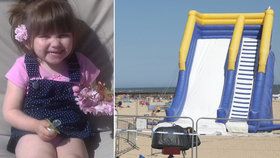 Tříletá Ava-May Littleboy zahynula po explozi nafukovací trampolíny na anglické pláži.