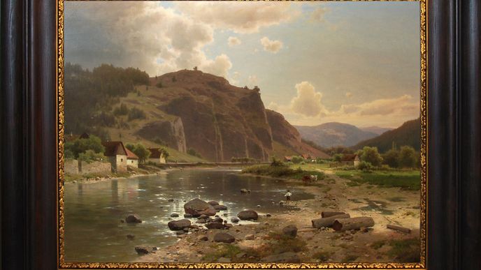Adolf Chwala: Skály nad řekou (80x105 cm)