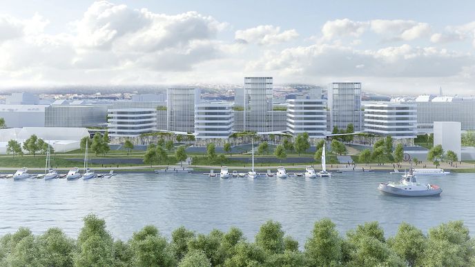 Developerský projekt Port7, který v Praze-Holešovicích postaví developer Skanska Property.