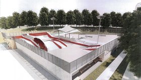 Skatepark navrhl MO Atelier. Kromě překážek zde bude i lezecká stěna