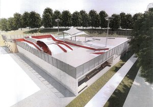 Skatepark navrhl MO Atelier. Kromě překážek zde bude i lezecká stěna