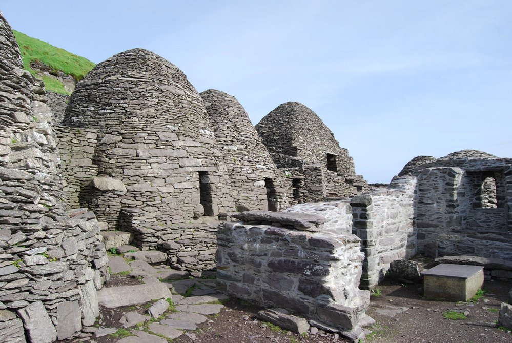 Zbytky kláštera z cca osmého století na ostrově Skellig Michael