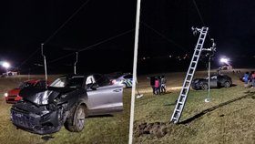 Bizarní nehoda na Českokrumlovsku: Mladík (18) v audi vjel na sjezdovku a naboural lanovku