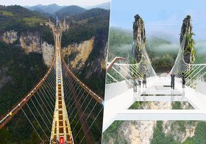 Nový skleněný most v Číně.