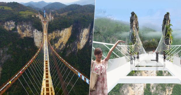 Nový skleněný most v Číně.