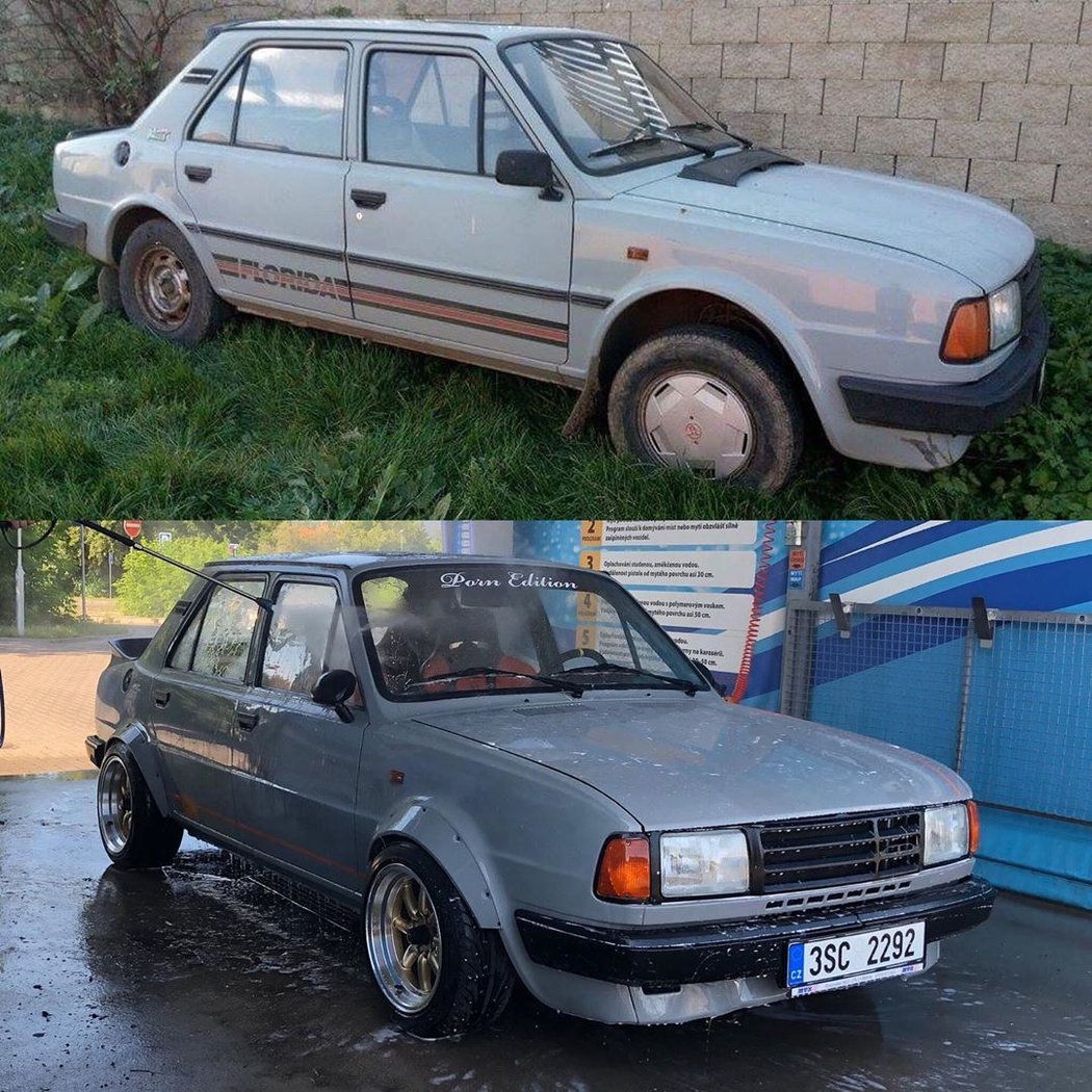 Tahle widebody Škoda 130 vznikla v Česku