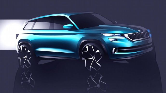 Škoda Auto ukázala první skicy velkého sportovně-užitkového modelu (SUV) se třemi řadami sedadel. Designová studie VisionS, která předznamenává podobu sériového vozu, bude k vidění na autosalonu v Ženevě v březnu