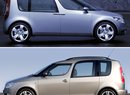 Škoda Roomster: studie 2003 vs. série 2006