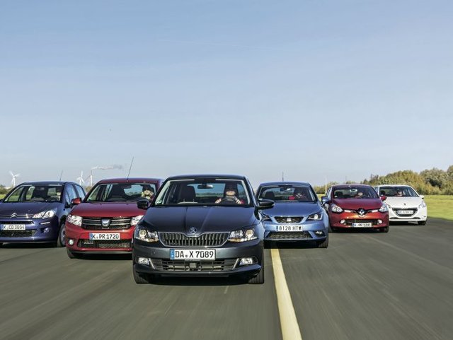 Citroën C3 vs. Dacia Sandero vs. Peugeot 208 vs. Renault Clio vs. Seat Ibiza vs. Škoda Fabia 