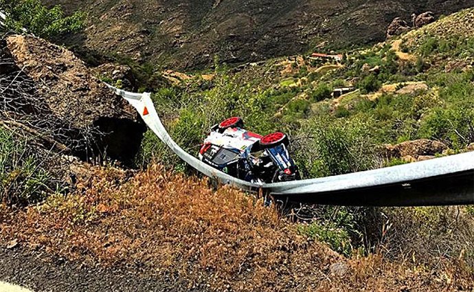 Video: Takhle se odehrála těžká nehoda Jana Černého na Rallye Kanárské ostrovy