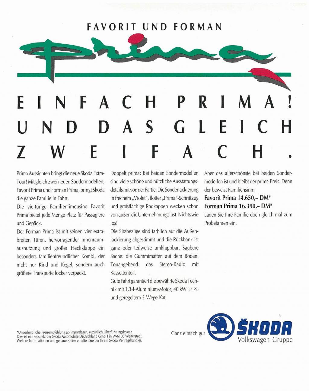 Škoda Favorit Prima (1992)