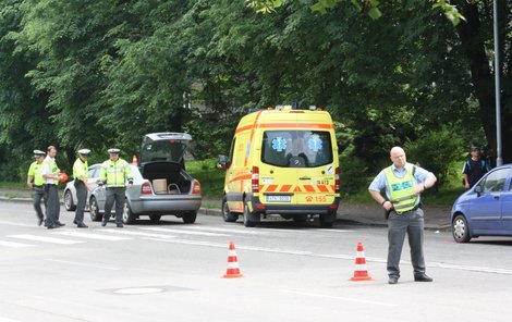 Škoda Octavia na místě nehody.