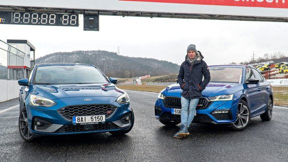 Rychlé kolo v Mostě: Ford Focus ST Plus 2.3 EcoBoost (206 kW) vs. Škoda Octavia RS 2.0 TSI (180 kW)