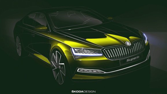 Škoda ukazuje skicu modernizovaného Superbu. Ukáže se při hokejovém mistrovství