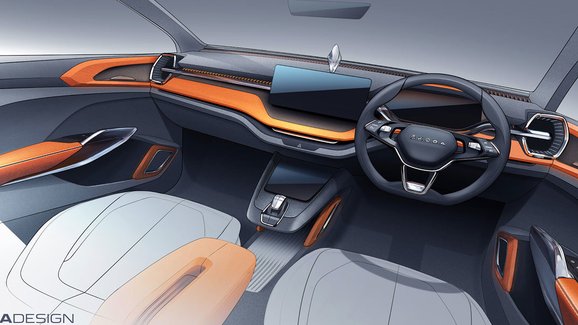 Studie Škoda Vision In poodhaluje interiér nového SUV pro indický trh