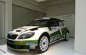 Závodní Škoda Fabia super 2000, rok výroby 2009. Motor má objem dva litry a výkon 276 koní