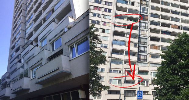 Tragédie v Kobylisích. Muž vyskočil z 10. patra, dopadl k sousedům na balkon