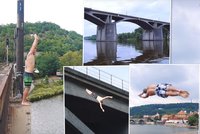 Kluci skáčou bez jištění z pražských mostů: Letí dolů i 19 metrů