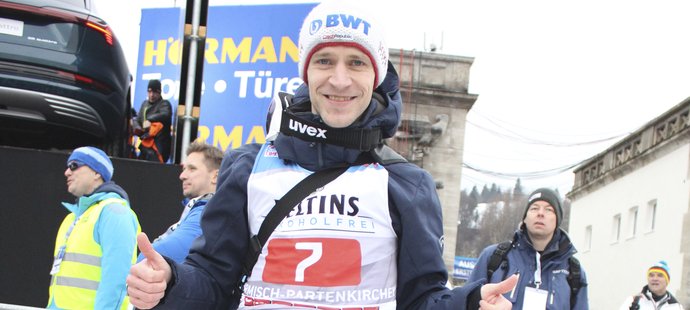 Šťastný Roman Koudelka po čtvrtém místě v závodu Turné čtyř můstků