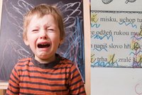 Druhák splnil většinu zadání správně, přesto dostal kouli! Příšera převlečená za učitelku, kontruje pedagog