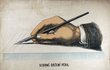 Jak správně držet pero? Dobový plakát ze sbírky Národního pedagogického muzea.