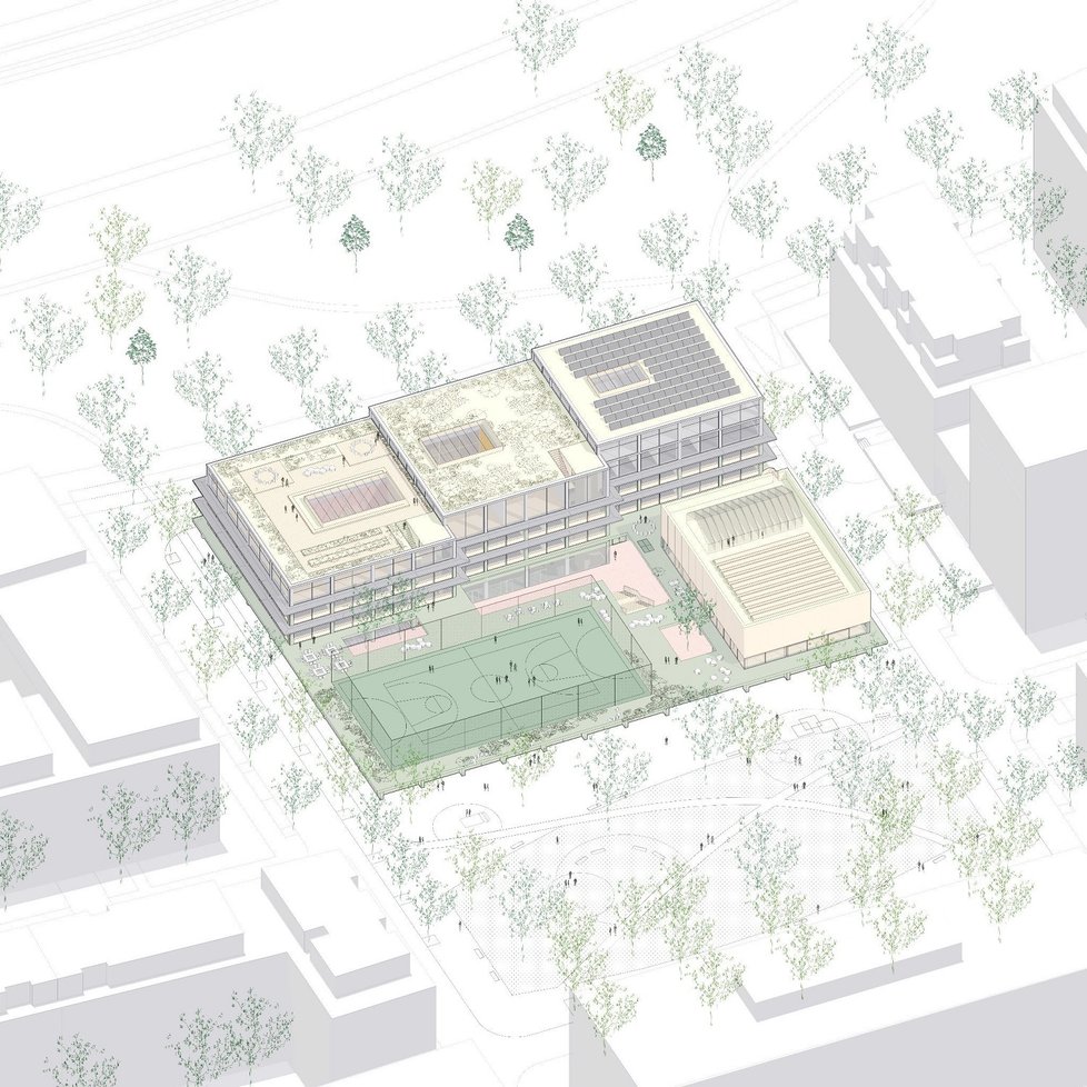 Takto vypadá návrh nové základní školy v Praze 8, základní školy Rohan