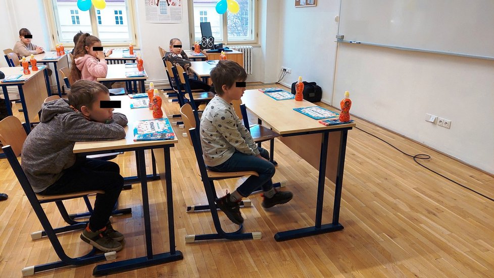 V 1. slovanském gymnázium v Praze 1 začala fungovat jednotřídka pro uprchlíky z Ukrajiny. (7. března 2022)