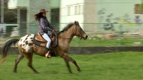 Karla dorazila do školy na koni.