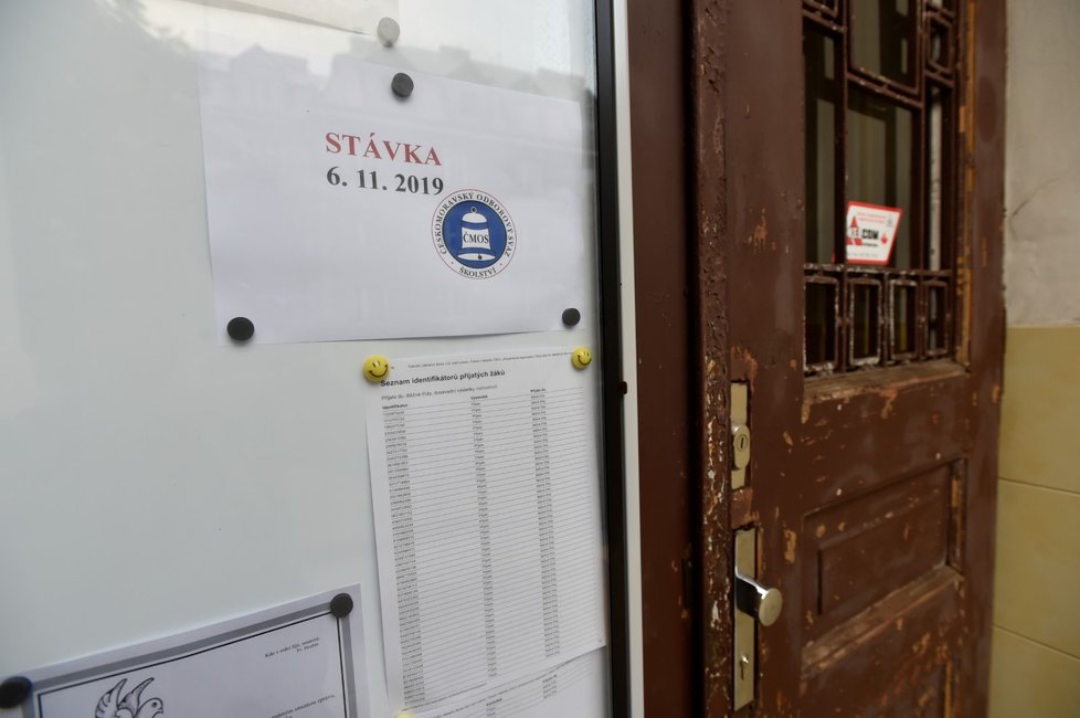 Stávka učitelů: Fakultní základní škola Ústí nad Labem České mládeže (6. 11. 2019)