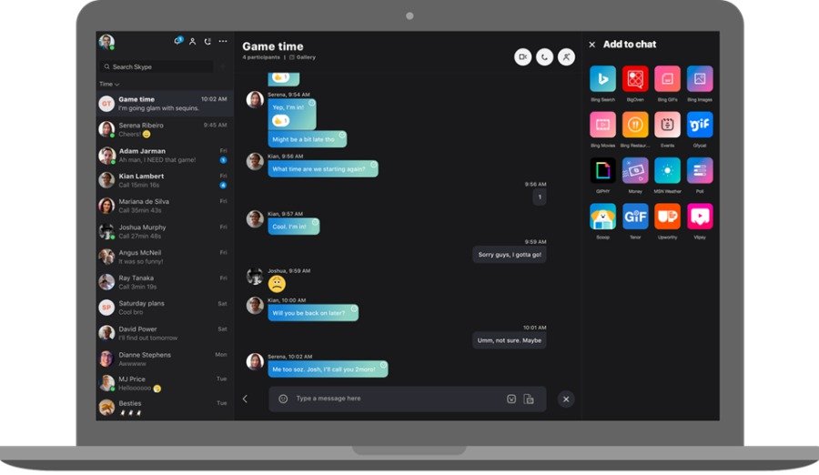 Skype přináší s novou podobu řadu novinek. Například tmavý mód nebo barevné skupinové konverzace