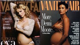 Modelka Eva Herzigová se nechala v těhotenství vyfotit nahá na obálku, podobně jako kdysi herečka Demi Moore