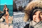 Zatímco Lucie Vondráčková přivítala zimu v Kanadě, Borhyová s Makarenko naopak v plavkách.