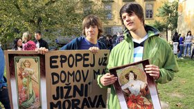 V Moravském Krumlově byli nejvíc vidět protestující studenti