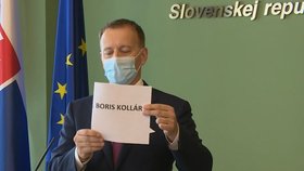 Boris Kollár během tiskové konference k své diplomové práci (26. 6. 2020)