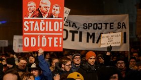 Protivládní protest v Bratislavě (19.12.2023)