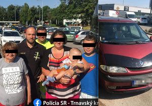 České rodině s dětmi se na Slovensku porouchalo auto. Policie jim pomohla se dostat v pořádku domů.