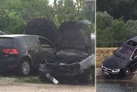 Lupiči v autě s českou SPZ přepadli slovenskou benzinku: Luxusní vůz pak utopili