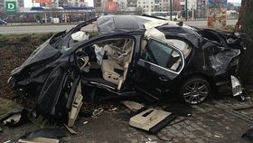 Takhle dopadl vůz českého řidiče, který na Slovensku ujížděl před policií