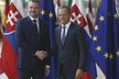 Slovenský premiér Peter Pellegrini a předseda Evropské rady Donald Tusk.