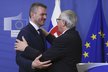 Slovenský premiér Peter Pellegrini a předseda Evropské komise Jean-Claude Juncker.