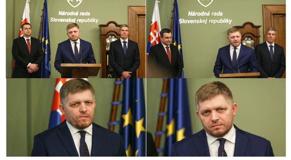 Slovenský expremiér Robert Fico po posledním jednání koaliční rady.