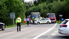 U Tatranské Lomnice na Slovensku zemřel po čelním střetu s autobusem 41letý řidič modrého mopedu.