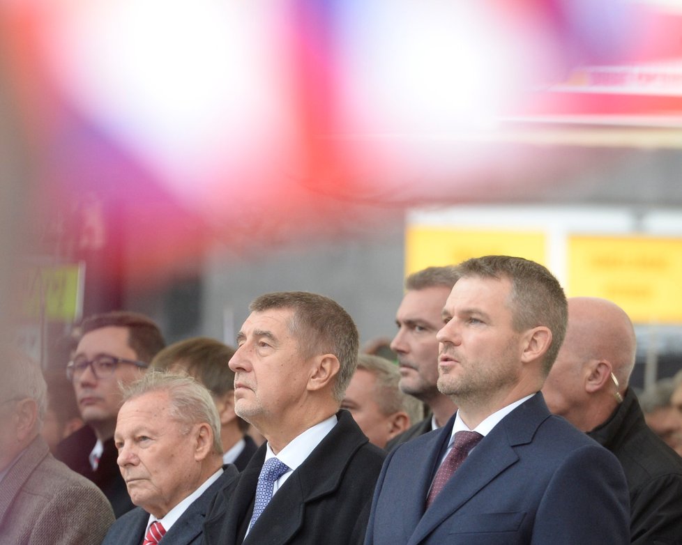 Slovenské oslavy 100 let Československa: Andrej Babiš a Peter Pellegrini (30. 10. 2018)