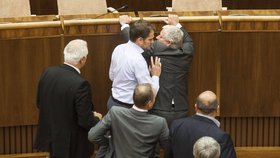 Ve slovenském parlamentu bylo pořádně rušno: Pustili se do sebe vládní a opoziční poslanci. Ovšem tentokrát nikoli pouze slovně