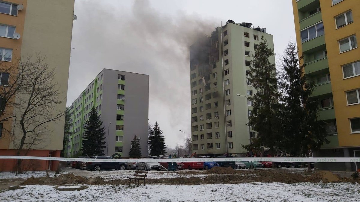 Výbuch plynu ve slovenském paneláku