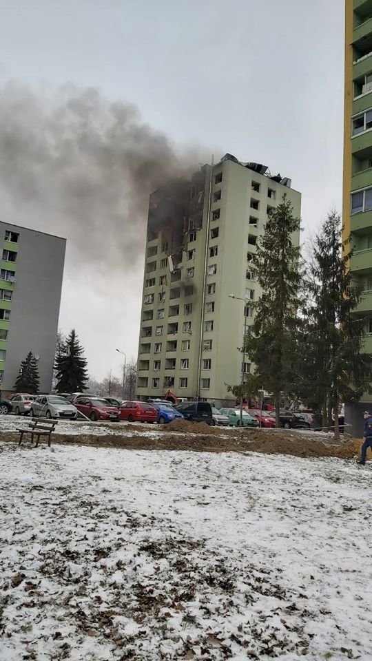 Výbuch plynu ve slovenském paneláku