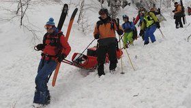 Lavina na Slovensku v Malé Fatře zabila domácího skialpinistu. Slovenská horská služba varovala, že kvůli sněžení lavinové nebezpečí roste. (9. 1. 2019)