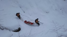 Lavina na Slovensku v Malé Fatře zabila domácího skialpinistu. Slovenská horská služba varovala, že kvůli sněžení lavinové nebezpečí roste. (9. 1. 2019)