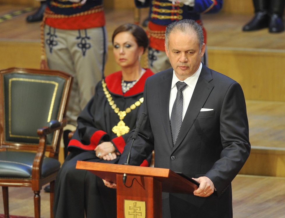 Nový slovenský prezident Andrej Kiska při slavnostní inauguraci