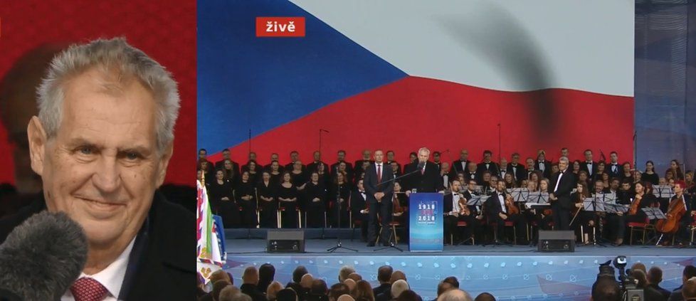 Prezident Miloš Zeman na oslavách na Slovensku (30. 10. 2018)